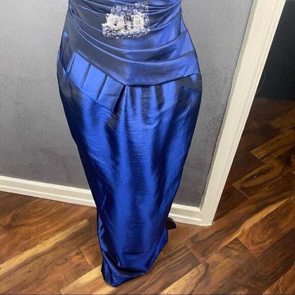 Daymor Couture Colbalt asymmetric pleated dress jacket formal wedding - Picture 7 of 12